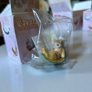 Fruit Cat Mascot Keychain Melon Cat (Yellow Tabby) Japanese Qualia New in Bag